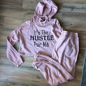 Pink hustle sweatsuit size M